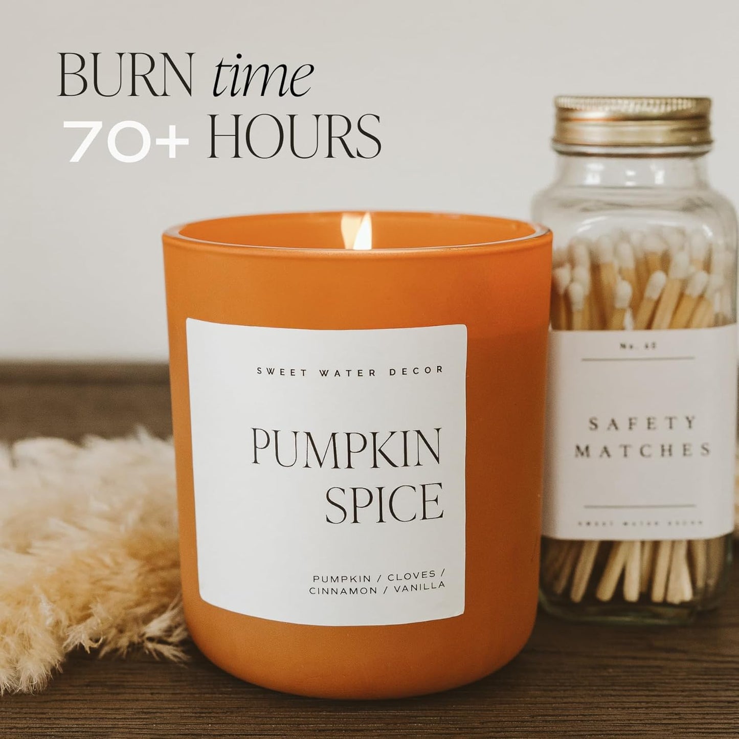 Pumpkin Spice Candle - Fall Candles with Pumpkin, Clover, Cinnamon & Vanilla Scent for Home - Pumpkin Candle with 70 Hours Burn Time - 15Oz Orange Jar Pumpkin Spice Soy Candles
