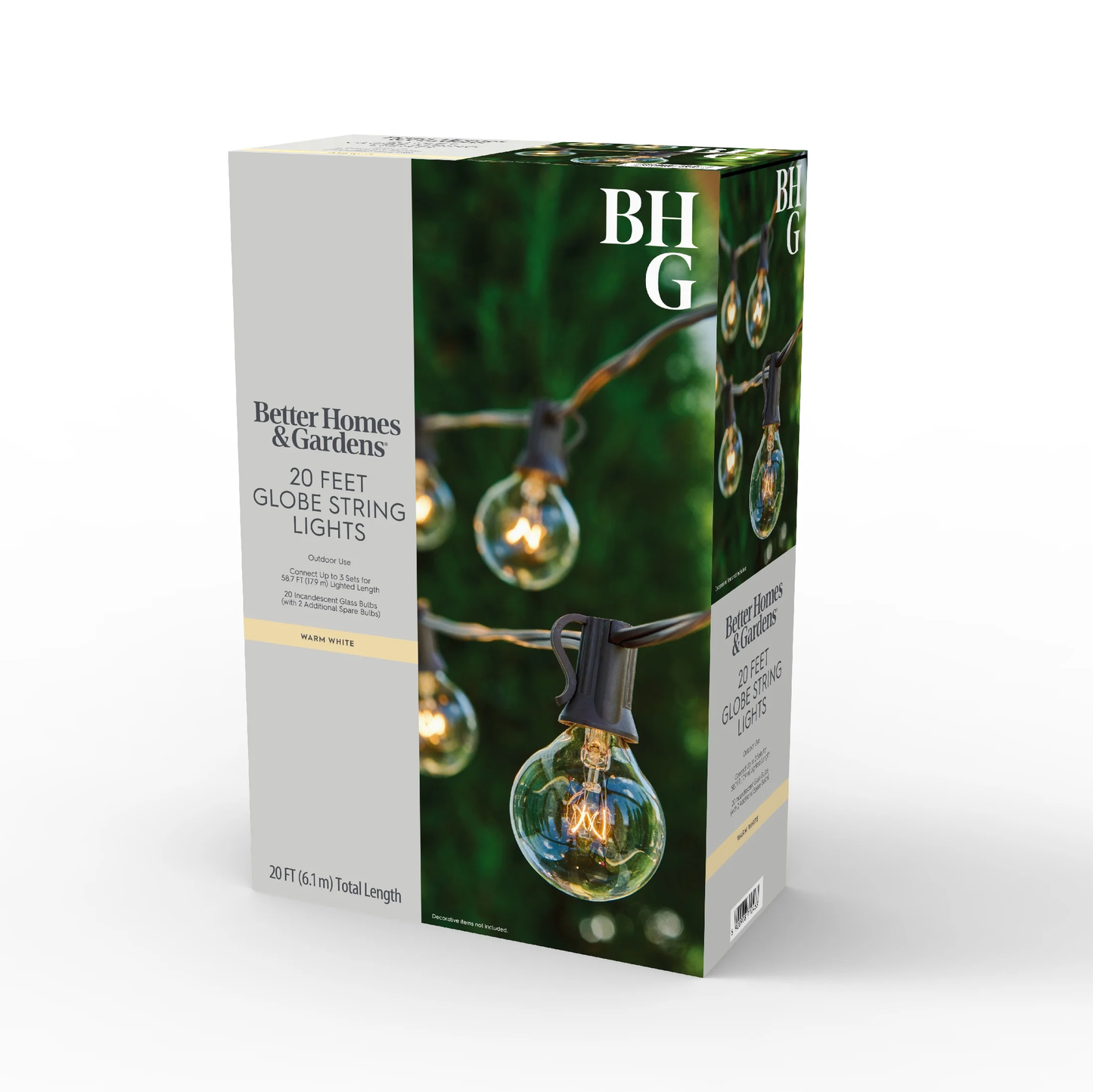 20-Count G40 Clear Glass Globe Outdoor Patio String Lights