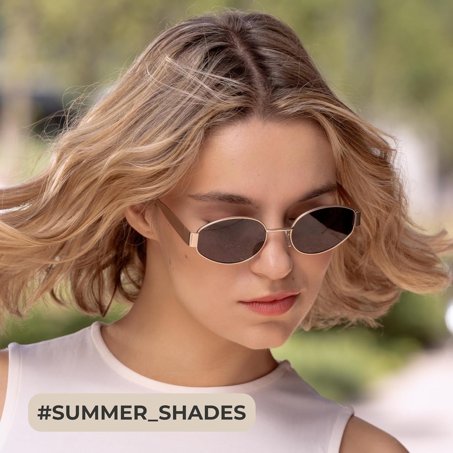 Retro Polarized Sunglasses - UV400 Protection, Oval Shape, Metal Frames - Matching Soft Case Inlcuded