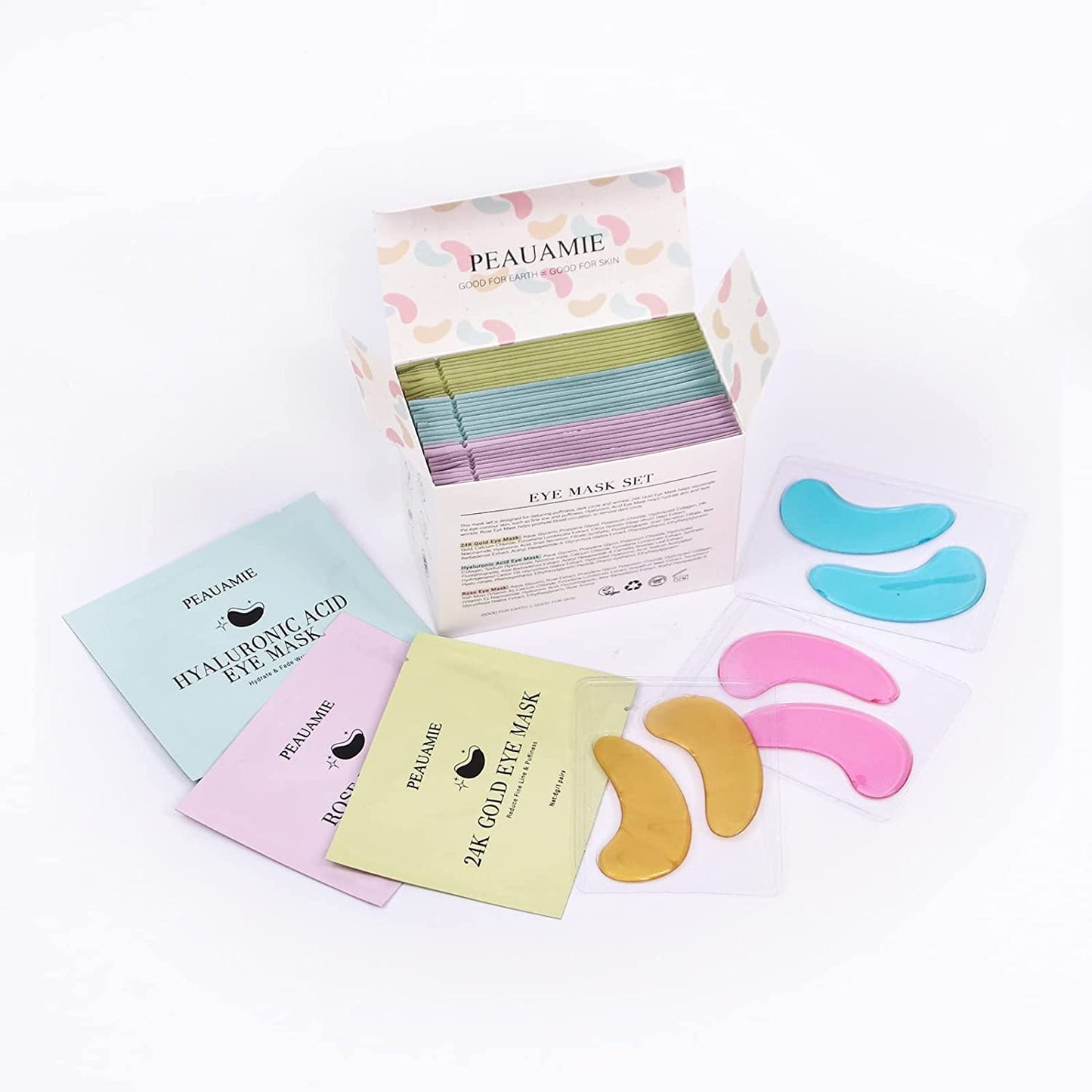 Under Eye Patches Gold and Hyaluronic Acid for Puffy Eyes,Rose Eye Masks for Dark Circles and Puffiness Skin Care Smooth Wrinkles Products 30 Pairs