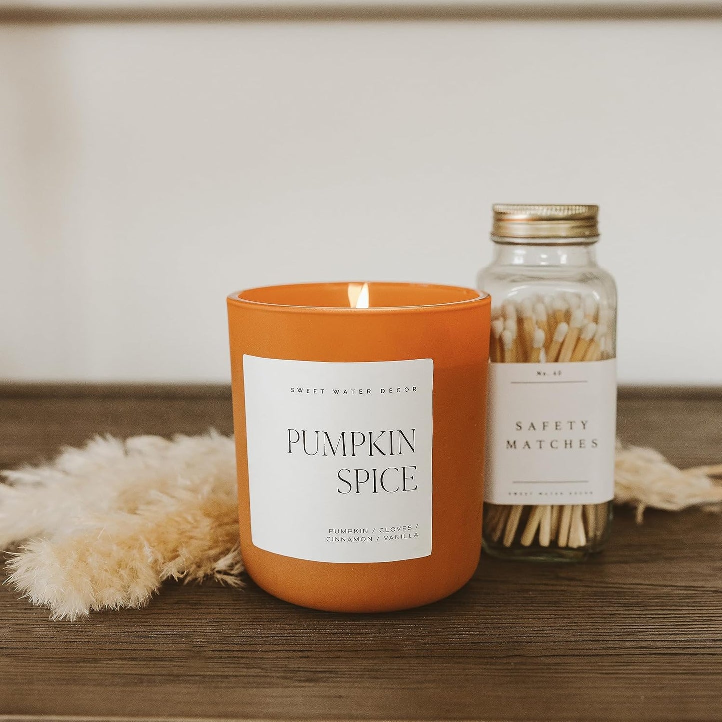 Pumpkin Spice Candle - Fall Candles with Pumpkin, Clover, Cinnamon & Vanilla Scent for Home - Pumpkin Candle with 70 Hours Burn Time - 15Oz Orange Jar Pumpkin Spice Soy Candles