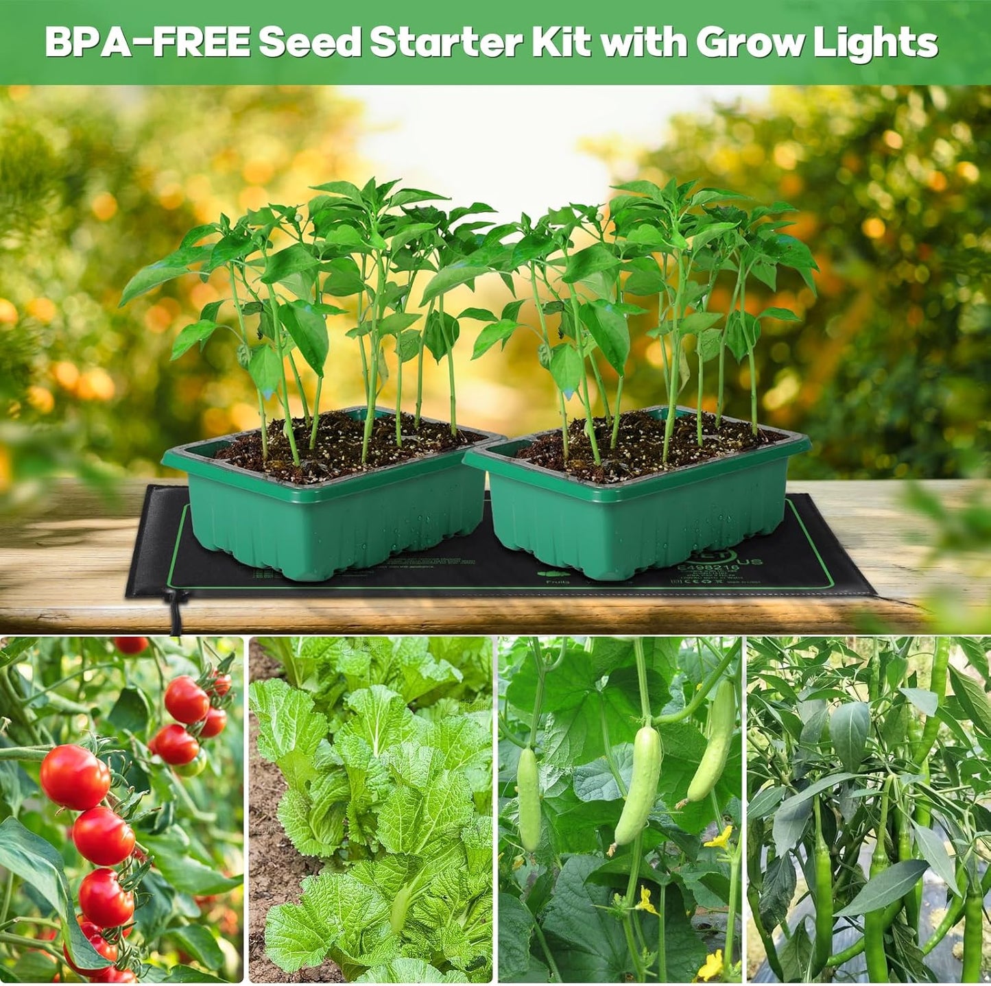 Seed Starter Trays with Grow Lights and Heat Mat, 72 Cells Seed Starter Kit with Lights, 3 Lighting Mode, 4 Timing Set, Germination Kit for Seed Starting Trays with High Humidity Control Domes