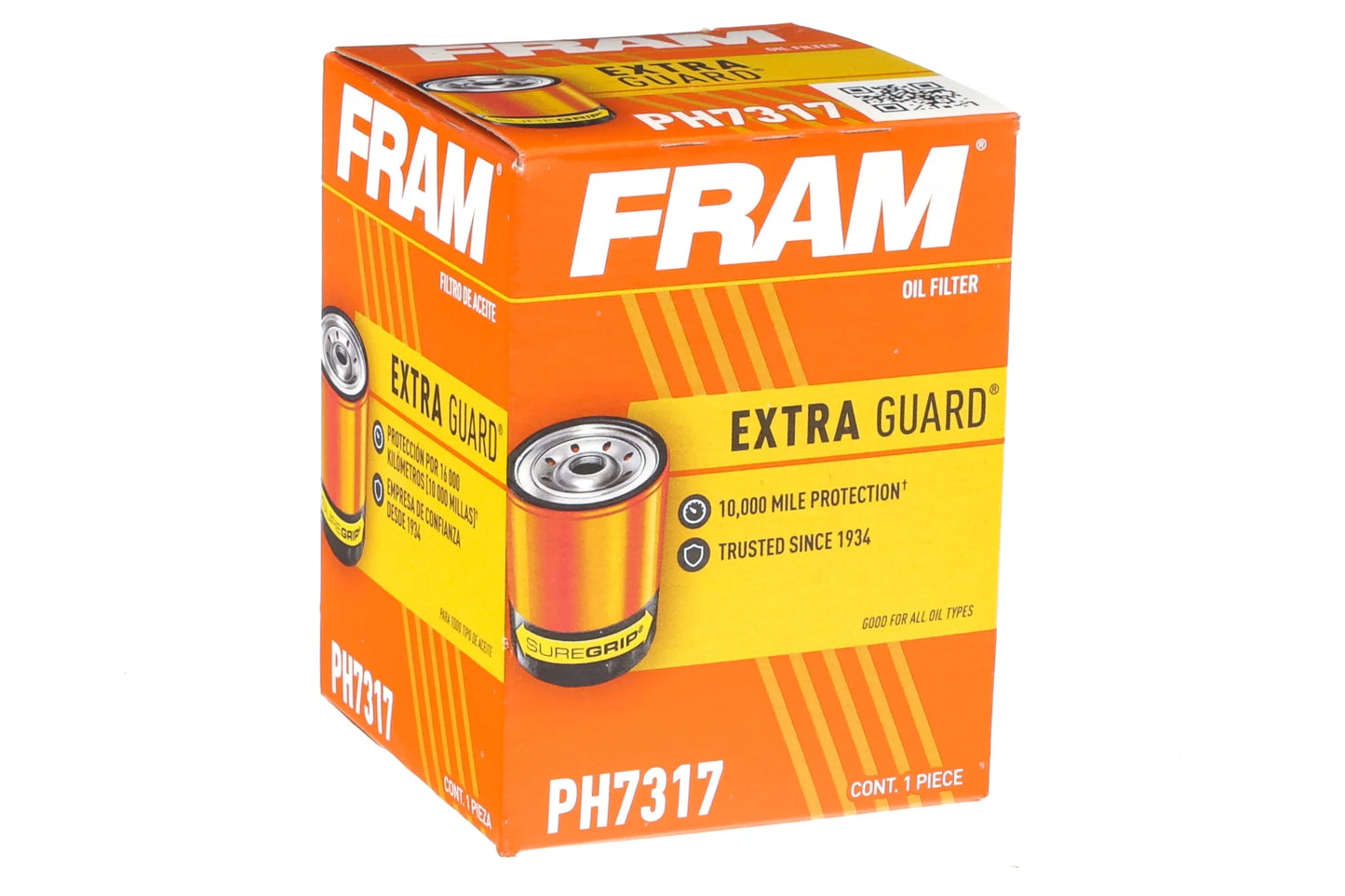 (3 Pack) Extra Guard Oil Filter, PH7317, 10K Mile Replacement Oil Filter