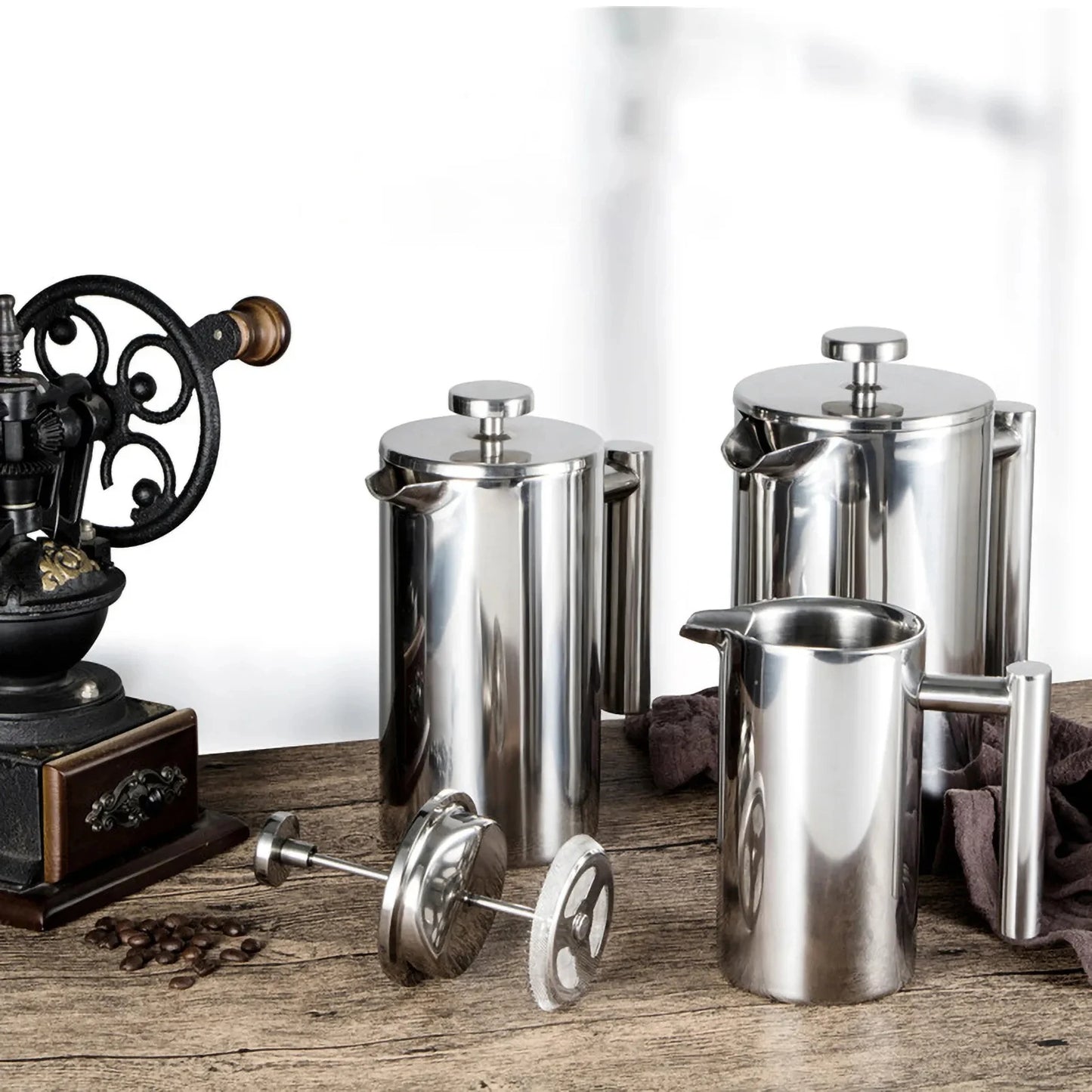 350Ml/800Ml/1000Ml Coffee Maker Pot French Press Coffee Maker Stainless Steel Double Walled Insulated Coffee Maker Pot