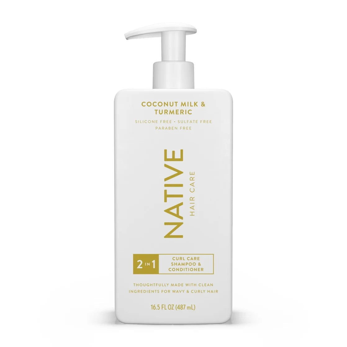 Curls Care 2In1 Shampoo and Conditioner, Coconut Milk & Tumeric, 16.5 Oz