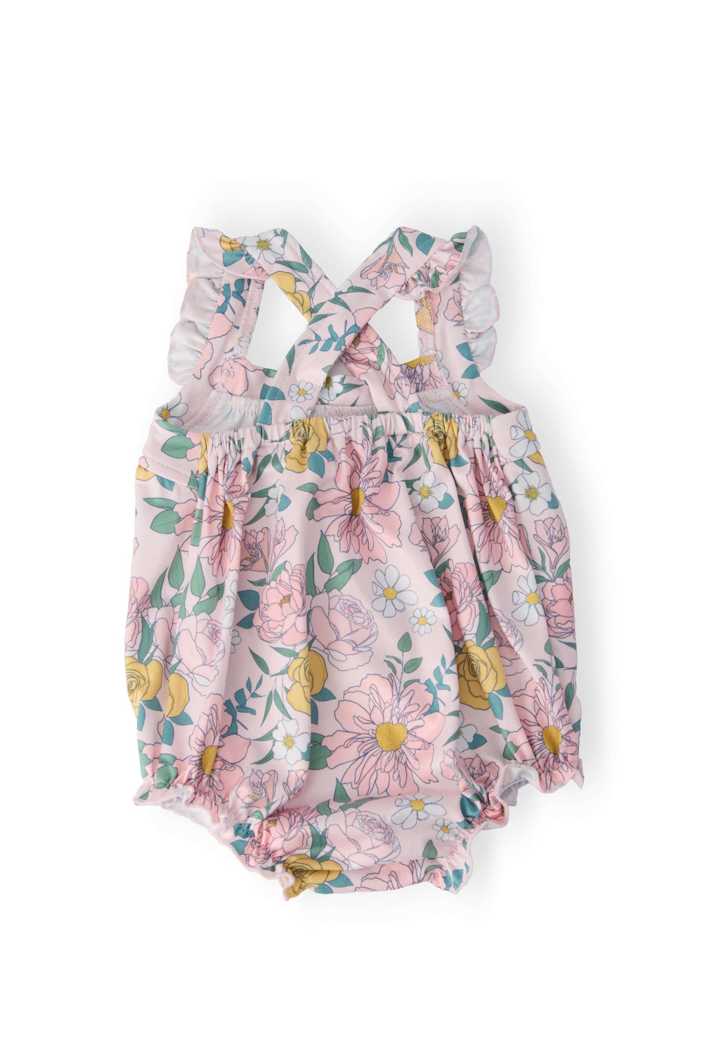 Autumn Breeze Ruffle Cross Back Romper Baskit Bazaar