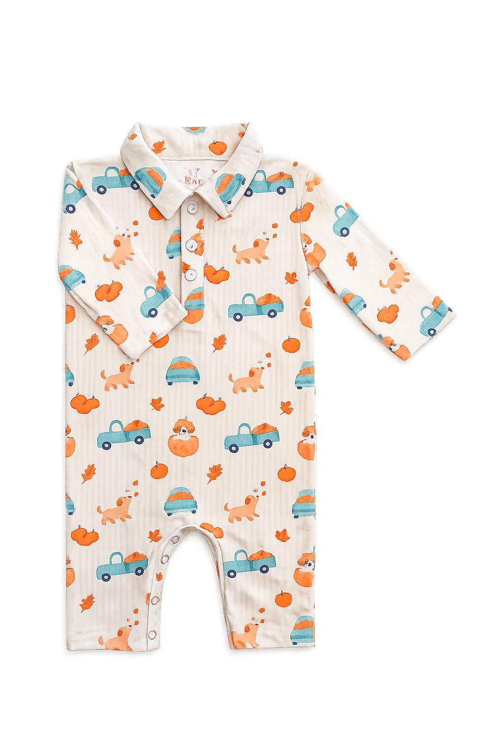 Pumpkin Spice Pups L/S Polo One-Piece Baskit Bazaar