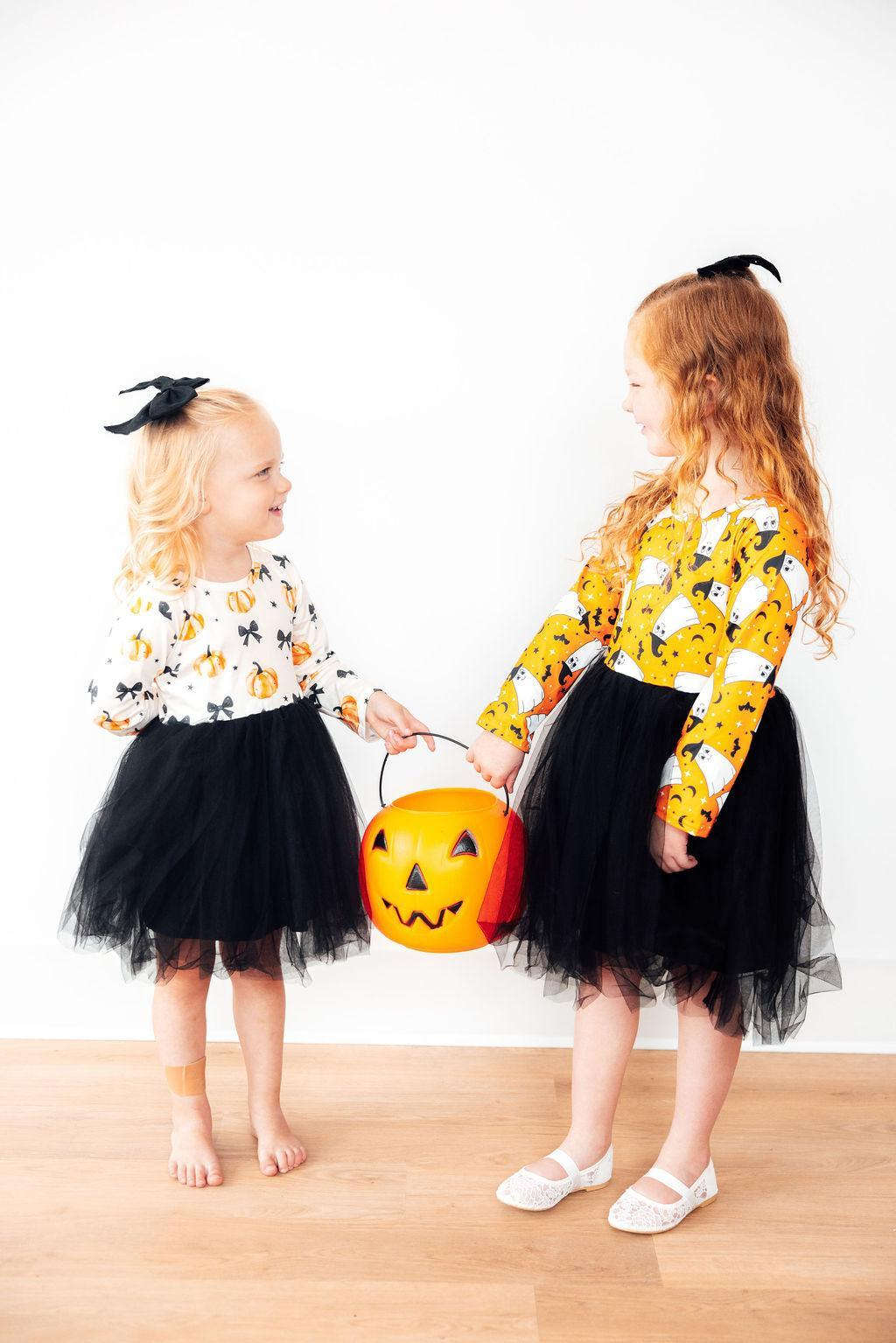 Pretty in Pumpkin L/S Tutu Dress Baskit Bazaar