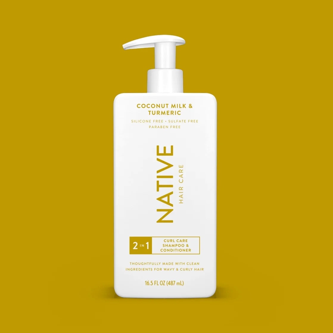 Curls Care 2In1 Shampoo and Conditioner, Coconut Milk & Tumeric, 16.5 Oz