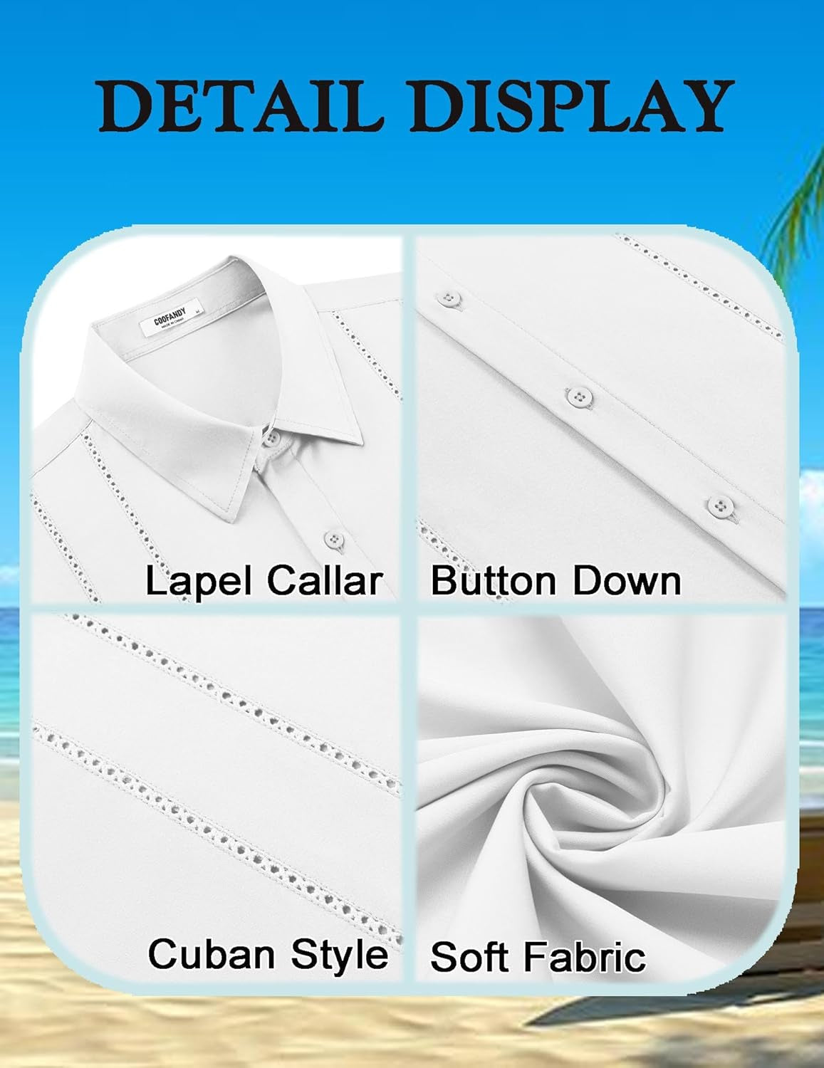 Mens Cuban Guayabera Shirt Short Sleeve Button down Shirts Summer Beach Vacation Shirts