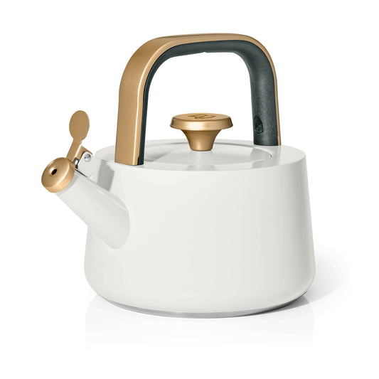 1.8L Ceramic Non-Stick Stovetop Tea Kettle, White Icing by Drew Barrymore