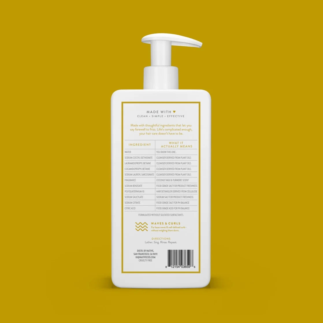 Curls Care 2In1 Shampoo and Conditioner, Coconut Milk & Tumeric, 16.5 Oz