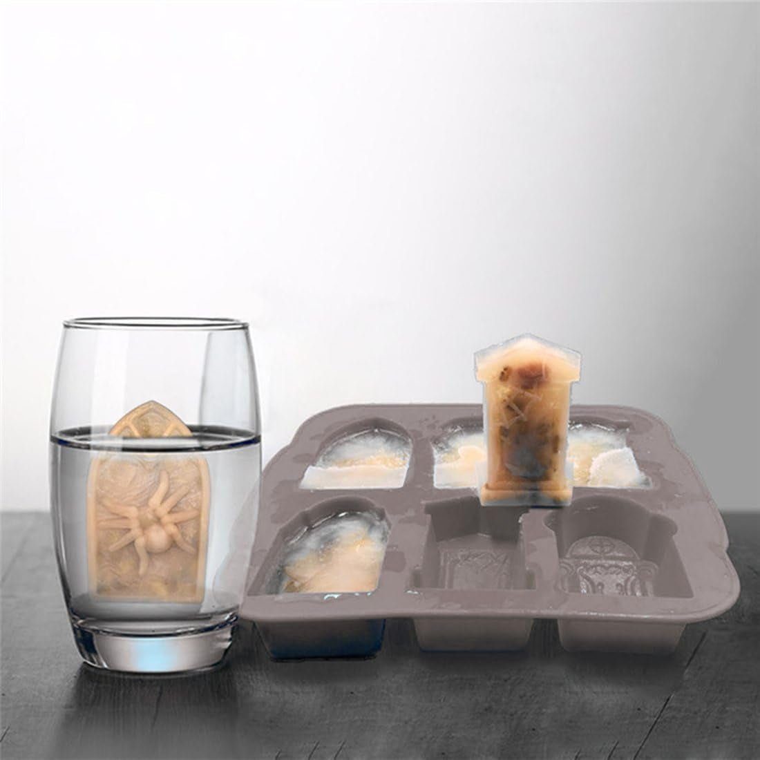 Silicone Ice Cube Trays Halloween RIP Gravestone Mold for Ice, Candy, Cake, Soap
