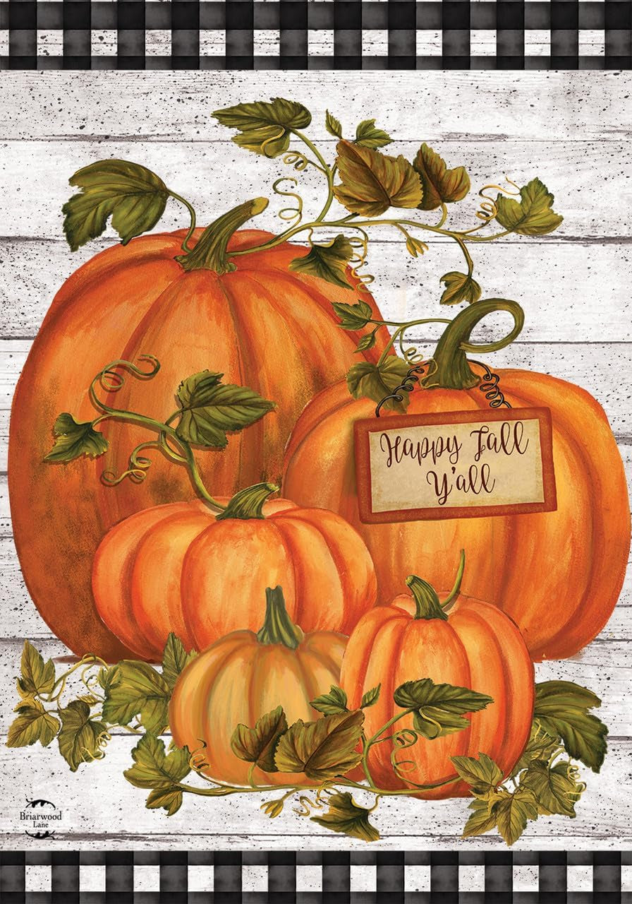 Garden Flag 12X18 for Outdoor Happy Fall Y'All Pumpkins Farmhouse for Fall Garden Flag Flags for Outside