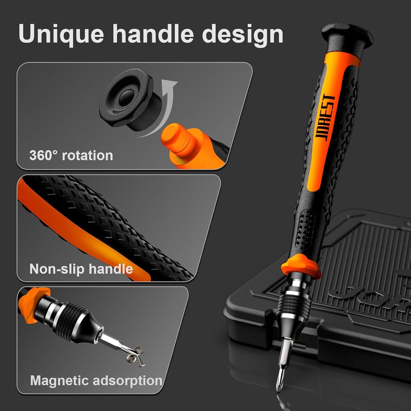 40Pcs Small Precision Screwdriver Set with Torx Triwing Phillips, Mini Repair Tool Kit for Macbook, Computer, Laptop, PC, Iphone, PS5, Xbox, Switch, Glasses, Watch, Ring Doorbell, Electronics