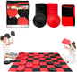 Jumbo Checkers Set with Storage Bag - 58 Inch Mat - Outdoor & Indoor Play Toys, Backyard Board Games, Family Party, Birthday for Toddlers Ages 5 6 7 8 Year Old - Amazon Exclusive