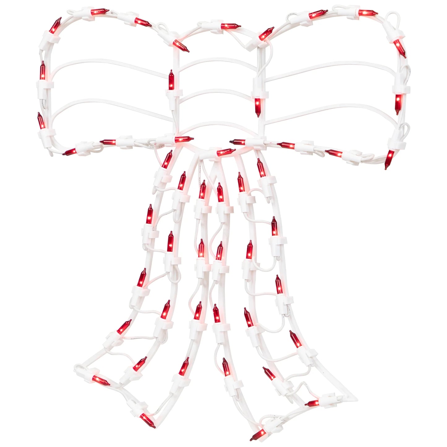 Lighted Bow Christmas Window Silhouette Decoration - 14" - Red