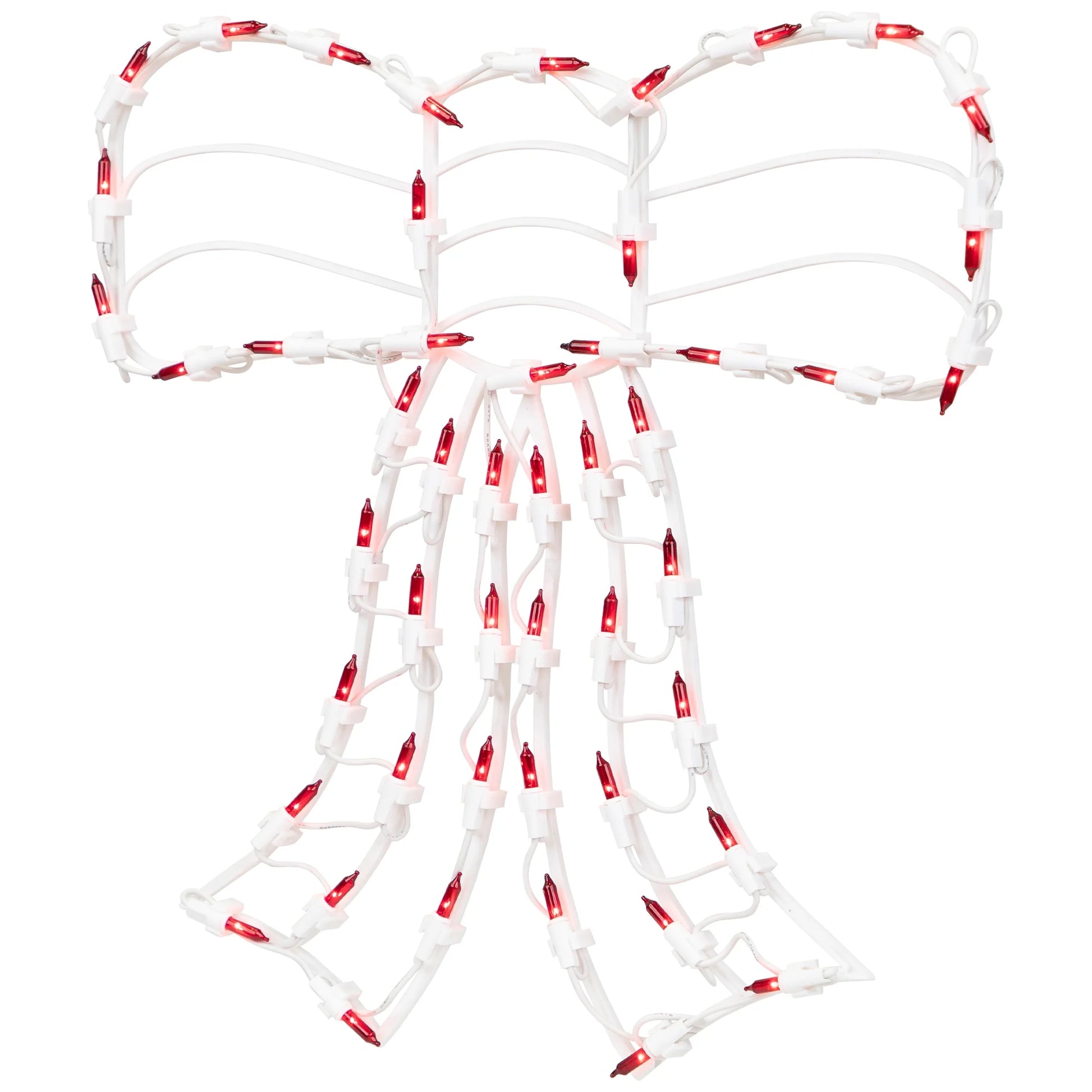 Lighted Bow Christmas Window Silhouette Decoration - 14" - Red