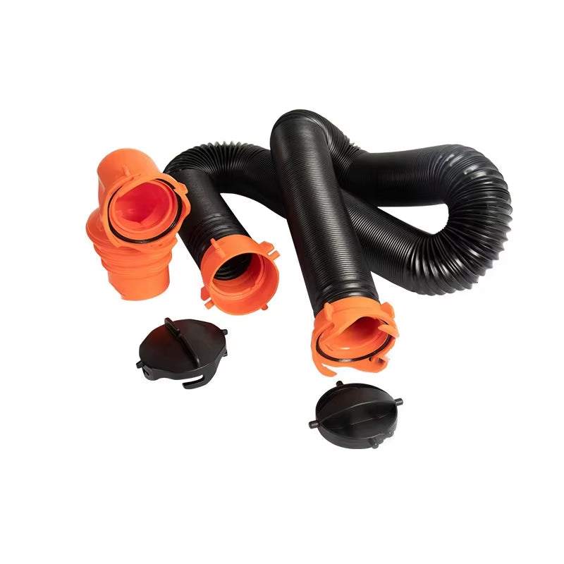 Water Pipe Kit Leak Proof Camp Drainage Pipe Sewage Valve Sewer Hose Aaccessory Drainage Cleaner RV Sewer Hose Kit 90 ° Hose