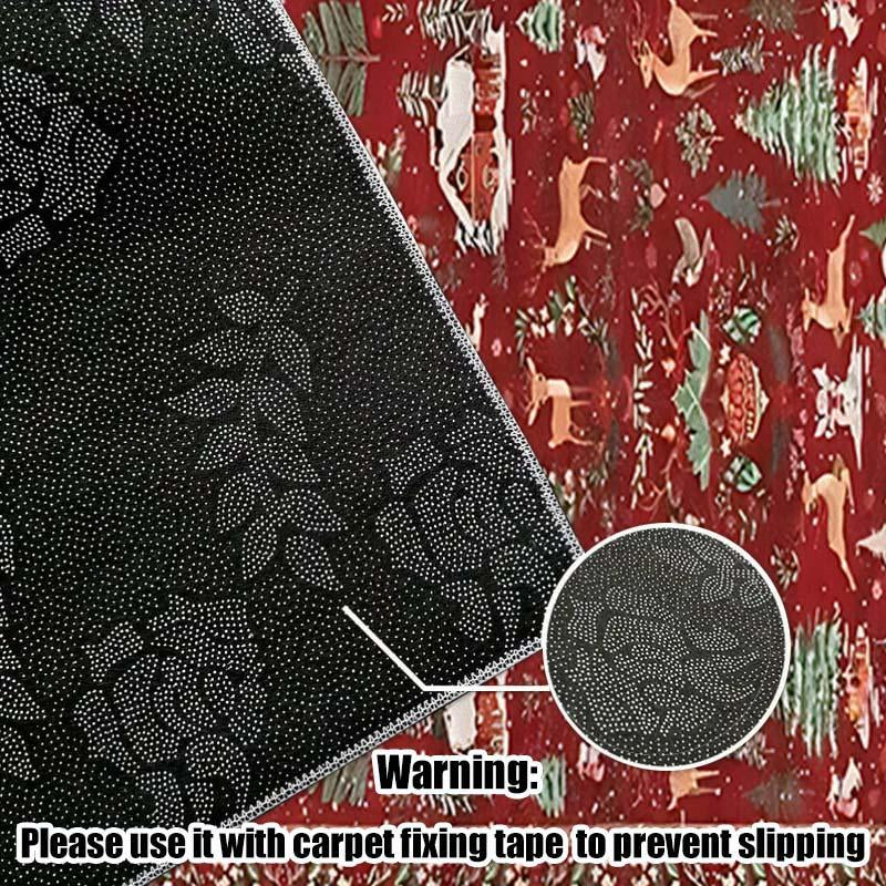 Christmas Deer Santa Long Rug, Multiple Patterns Available, Soft Durable Washable Carpet for Indoor Outdoor Use, Home Decor