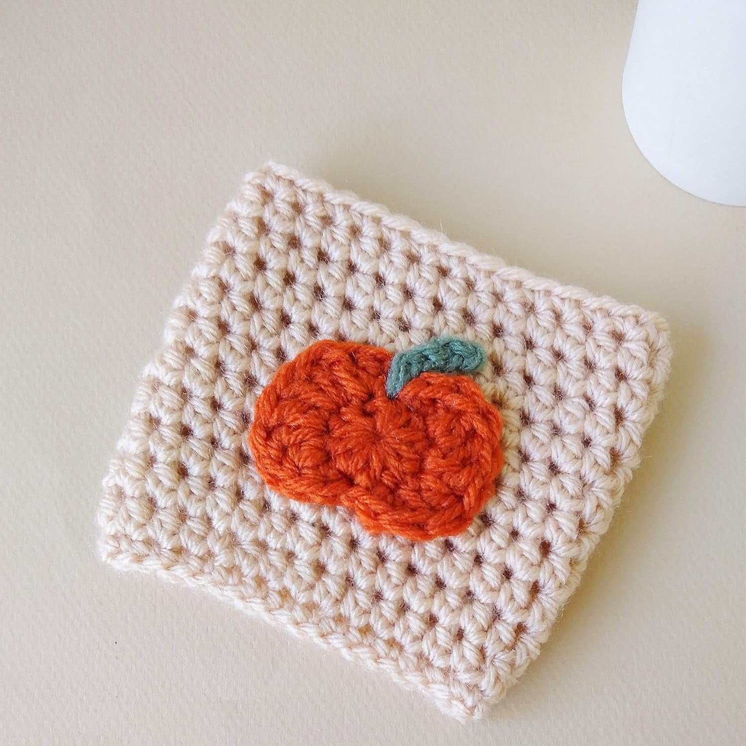 Pumpkin Coffee Cozy Sleeve, Reusable Fall to Go Cup Cover, Autumn Beverage Accessory