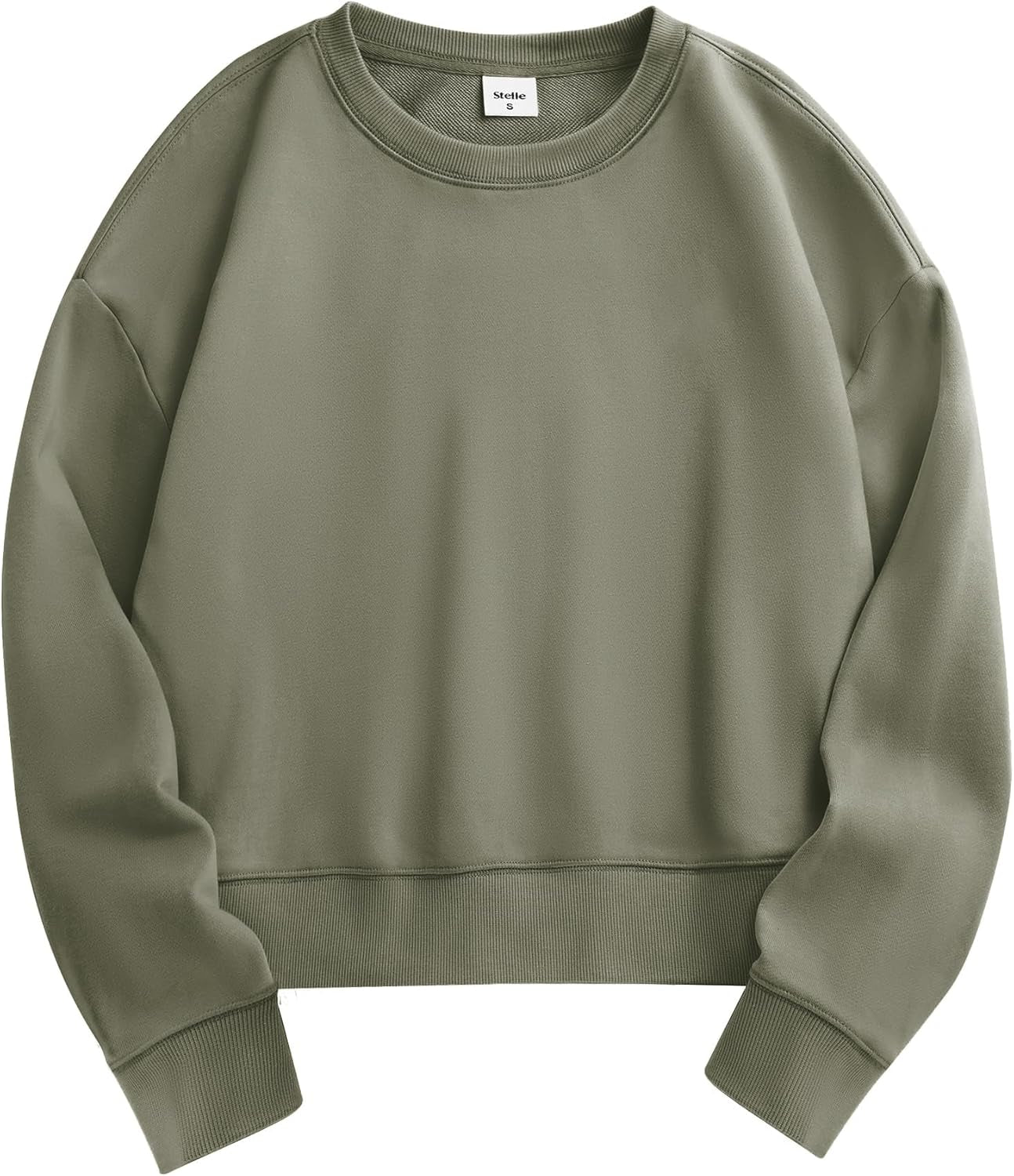 Cropped Sweatshirts for Women Cotton Long Sleeve Crop Tops Crewneck Pullover Oversized Sweater