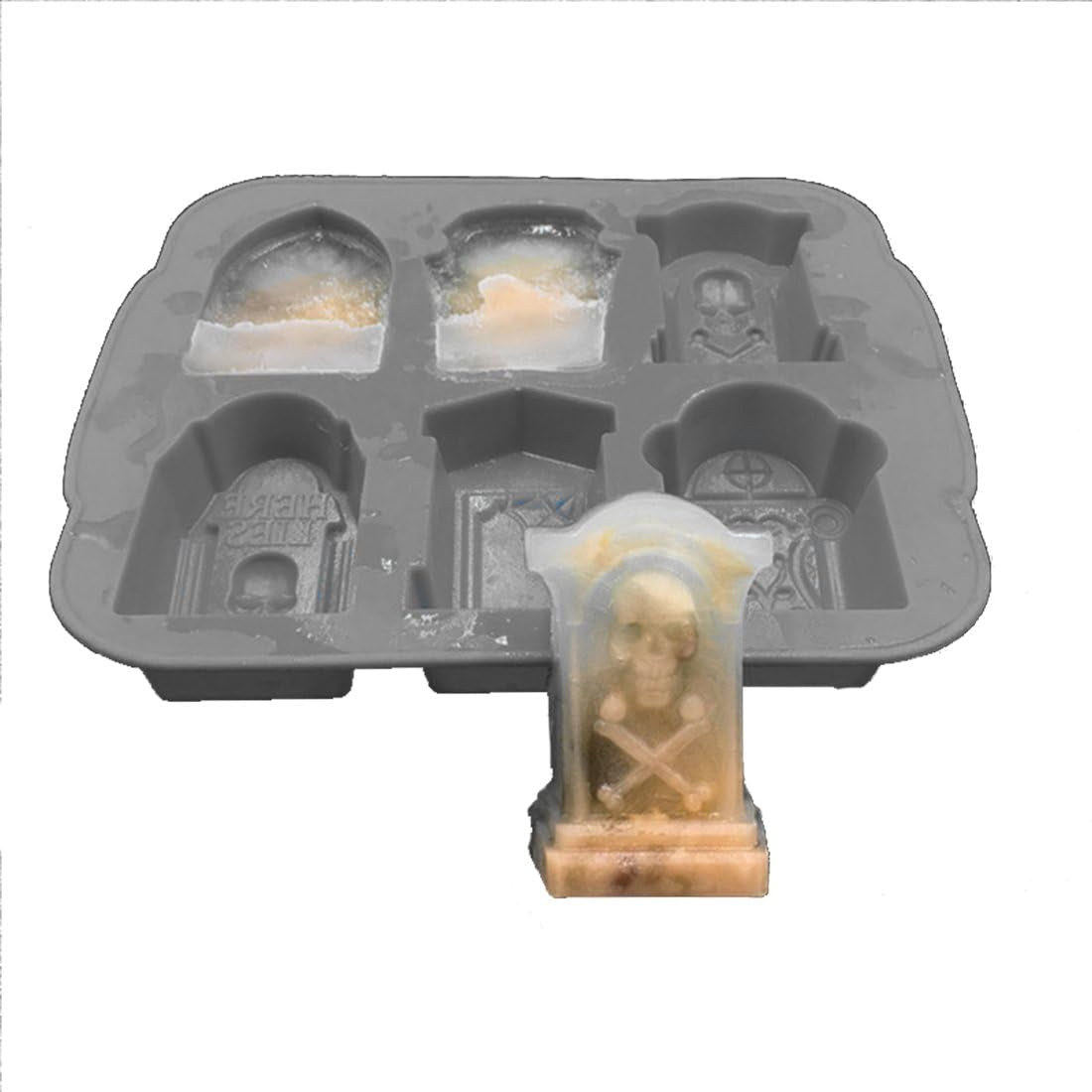 Silicone Ice Cube Trays Halloween RIP Gravestone Mold for Ice, Candy, Cake, Soap