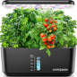Indoor Garden Hydroponics Growing System: 10 Pods Plant Germination Kit Herb Vegetable Growth Lamp Countertop with LED Grow Light - Hydrophonic Planter Grower Harvest Lettuce