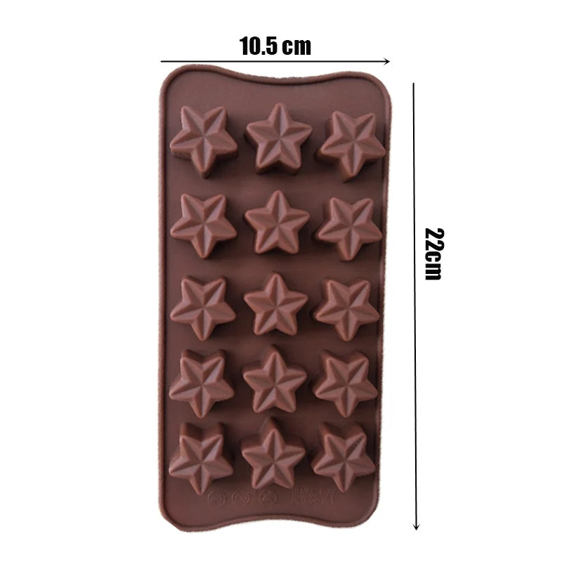Christmas Shape Silicone Chocolate Mould Non-Stick Fondant Cookie Baking Trays Xmas Trees Candy Gingerbread Man Gift Mold Tools