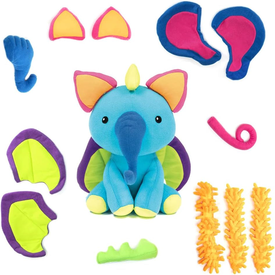 Mixaroo - Stuffed Animal for Social Emotional Learning Activities, Fine Motor Preschool Toys, Toddler Learning Toys, Kindergarten Classroom Must Haves, Gifts for Kids Ages 2+