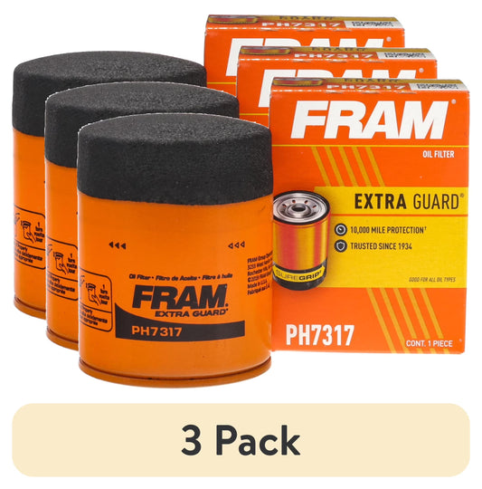 (3 Pack)  Extra Guard Oil Filter, PH7317, 10K Mile Replacement Oil Filter
