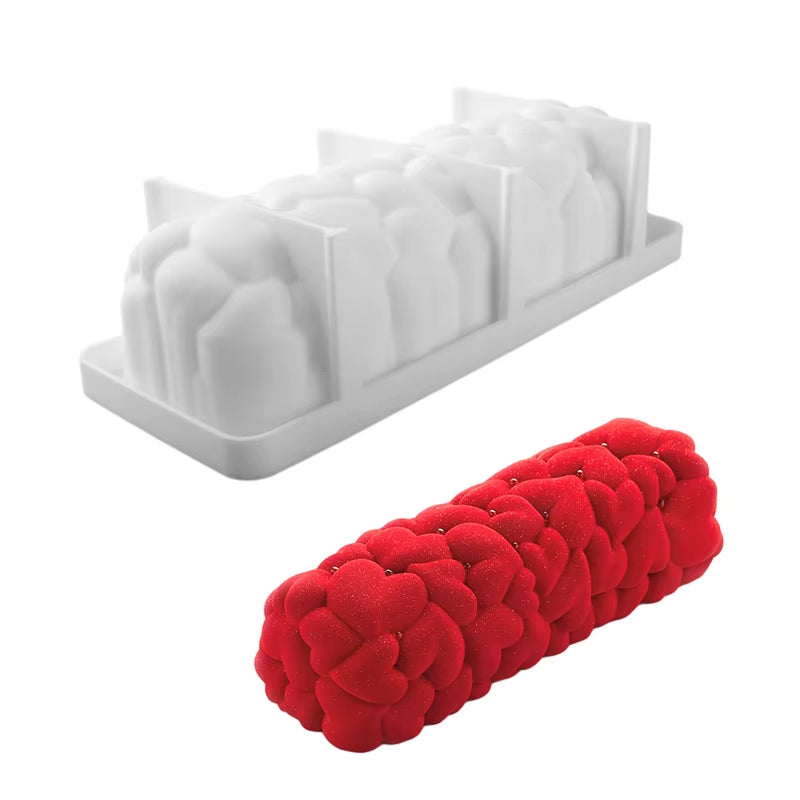 Christmas Long Strip Mousse Cake Moulds Food Grade Silicone Cake Molds French Mousse Mould Party Pastry Tray Kitchen Bakeware