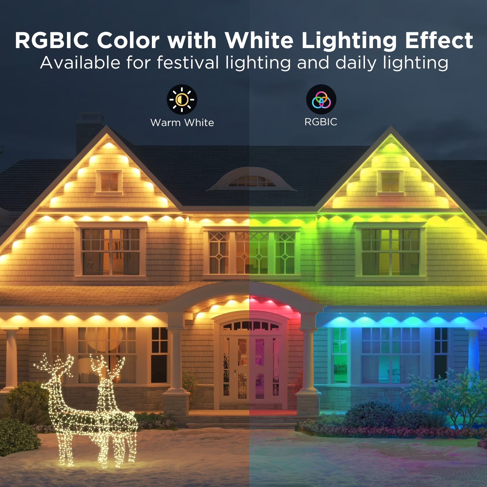 50Ft RGBICW Black Permanent Outdoor Lights 2 (Elite)
