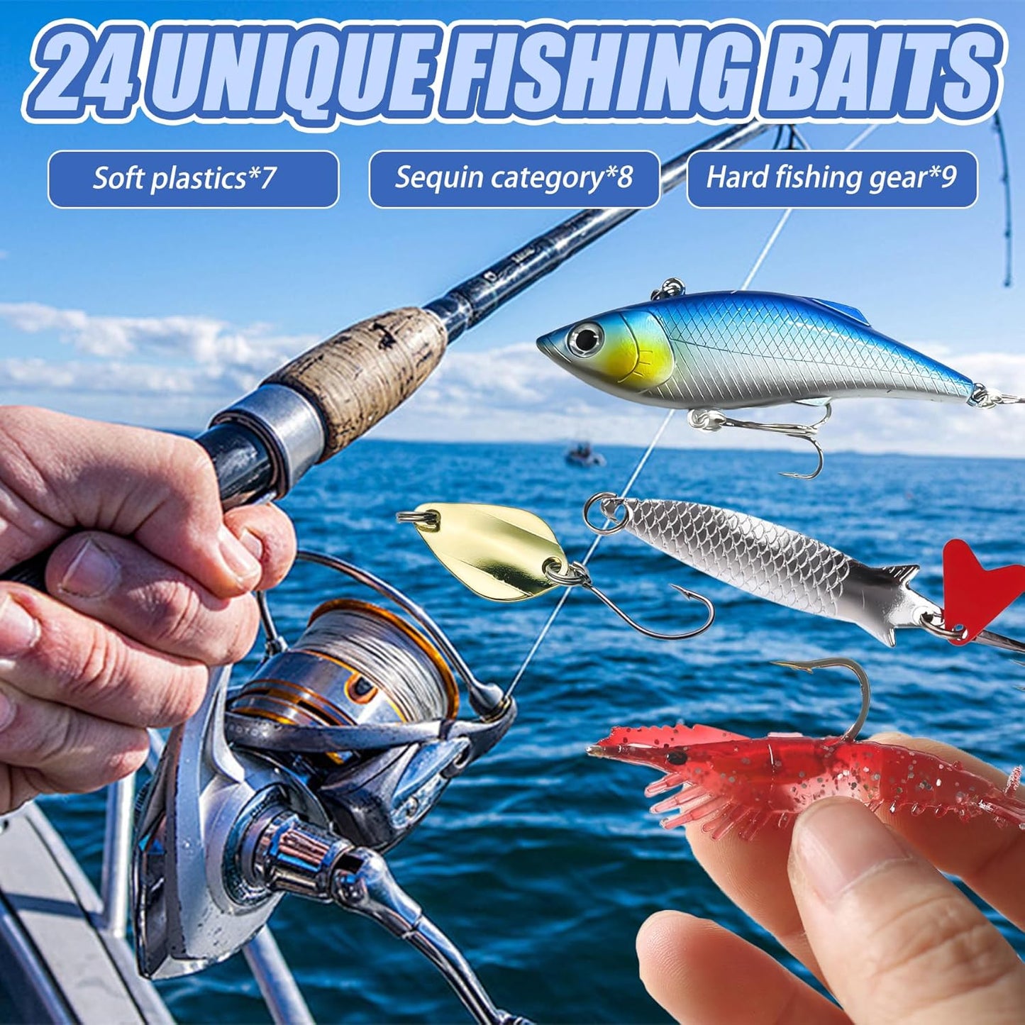 Fishing Advent Calendar 2025, 24 Days Countdown with Fishing Lures, Christmas Advent Calendar Gift for Fishers, Adult Men, Teen Boys, Christmas Advent Calendar 2025 Gift for Husband, Friend