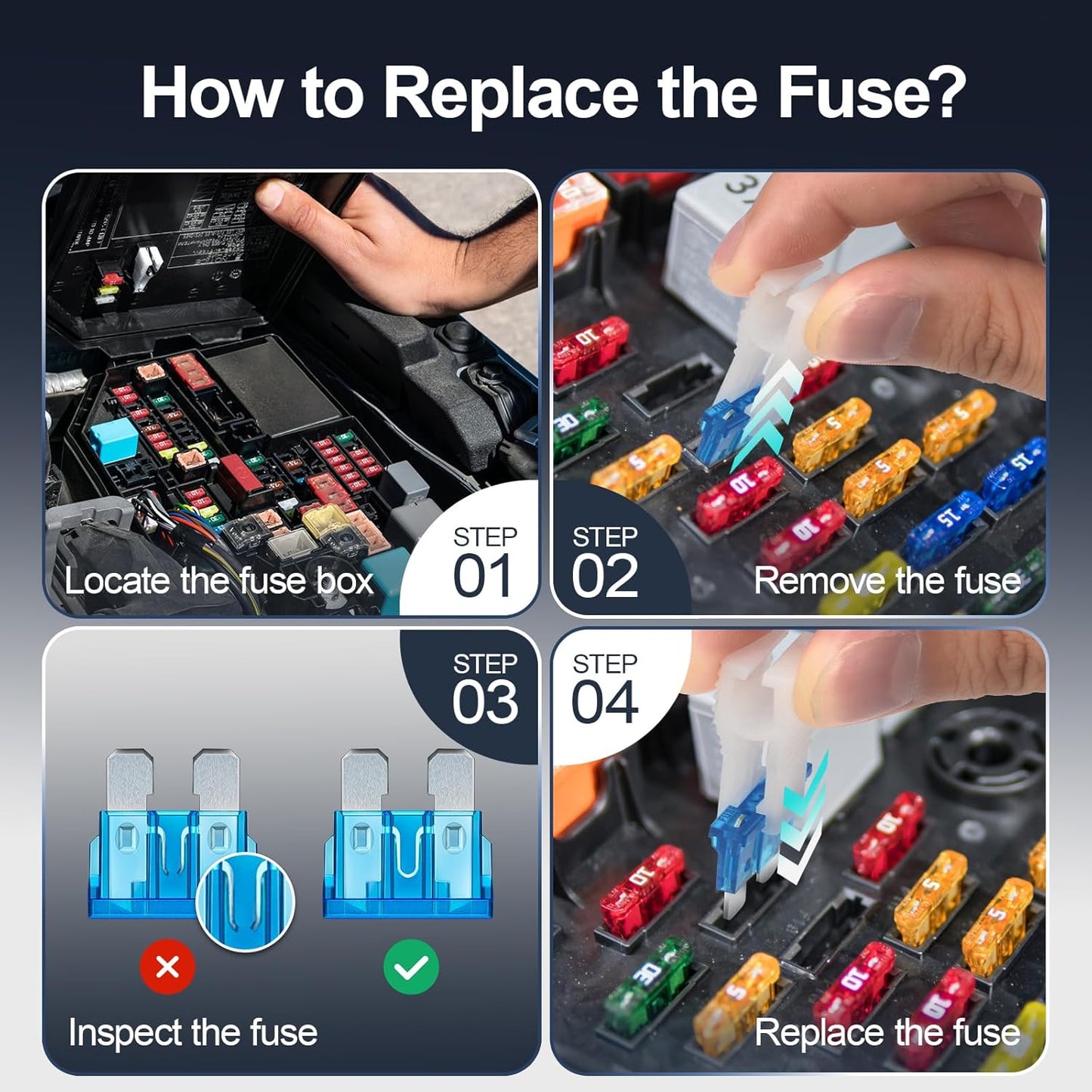 300Pcs Car Fuse Assortment Kit, 160 Mini Blade Fuses Automotive + 90 Standard Auto Fuses + 50 Micro + Puller – Replacement for RV Camper Boat Truck (2Amp 3A 5A 7.5A 10A 15A 20A 25A 30A 35A 40A)