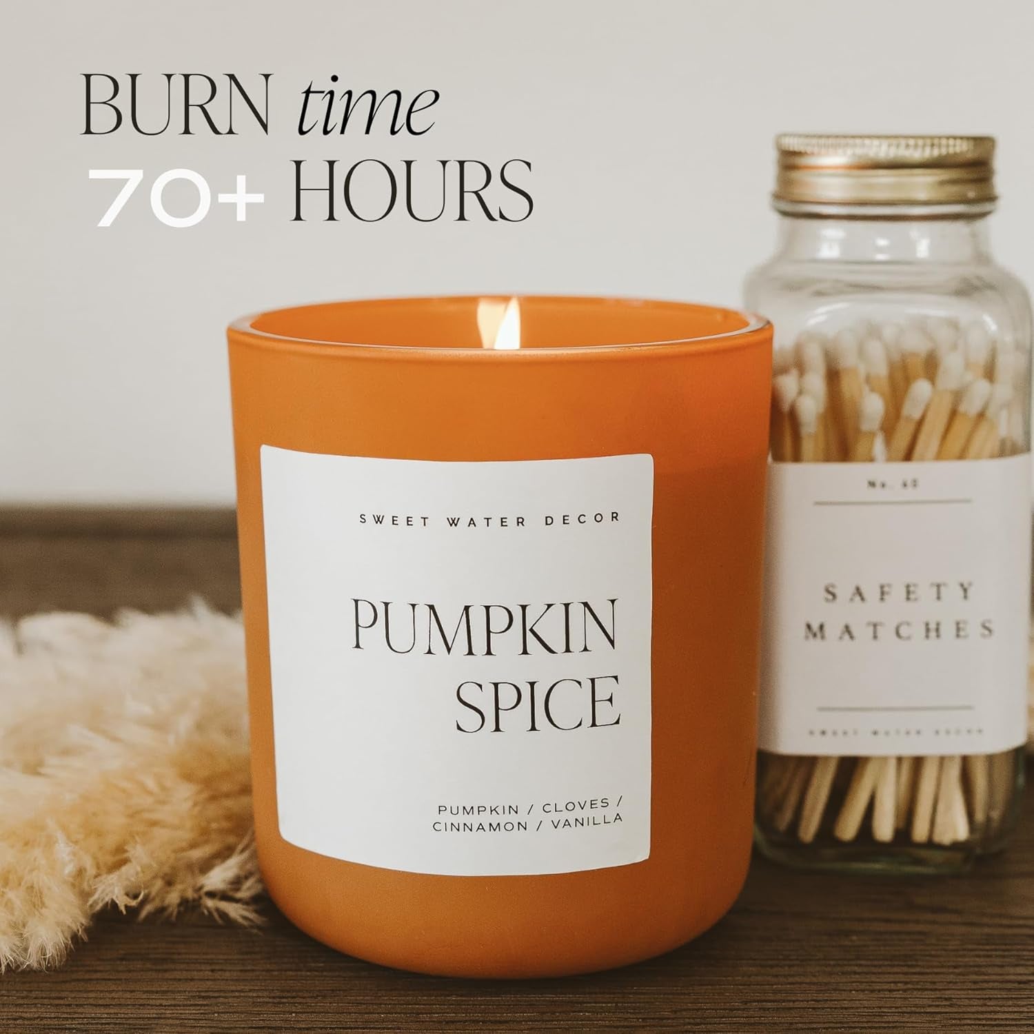 Pumpkin Spice Candle - Fall Candles with Pumpkin, Clover, Cinnamon & Vanilla Scent for Home - Pumpkin Candle with 70 Hours Burn Time - 15Oz Orange Jar Pumpkin Spice Soy Candles