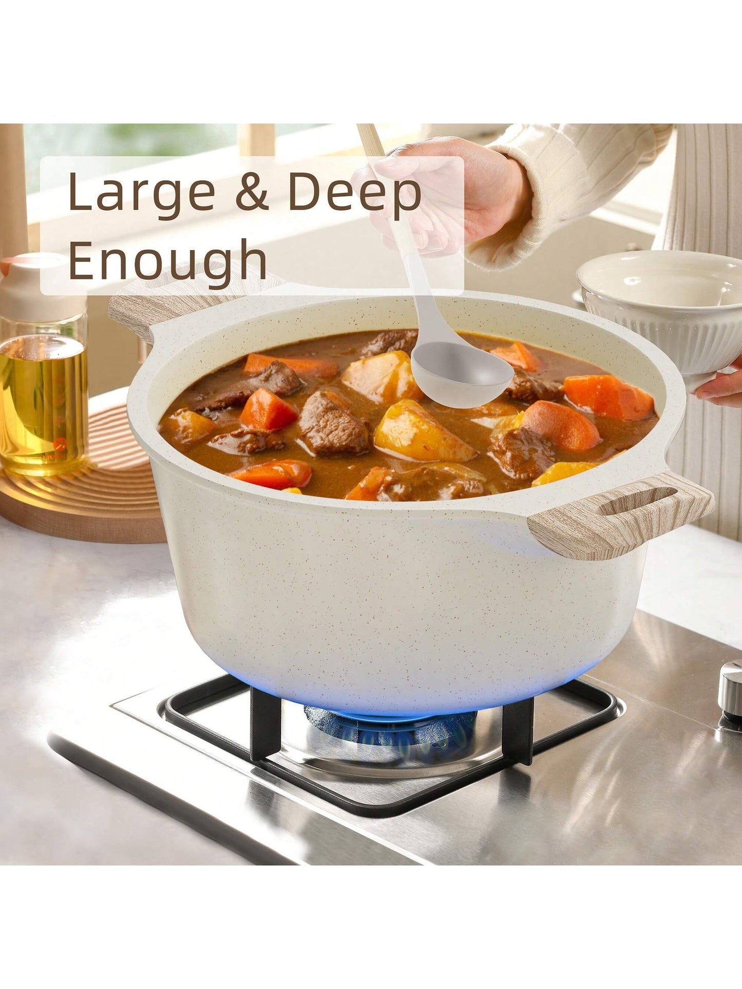 21 Pieces Pots and Pans Set, Nonstick Kitchen Cookware Sets, Granite Pots and Pans, Cooking Pans Pots Set