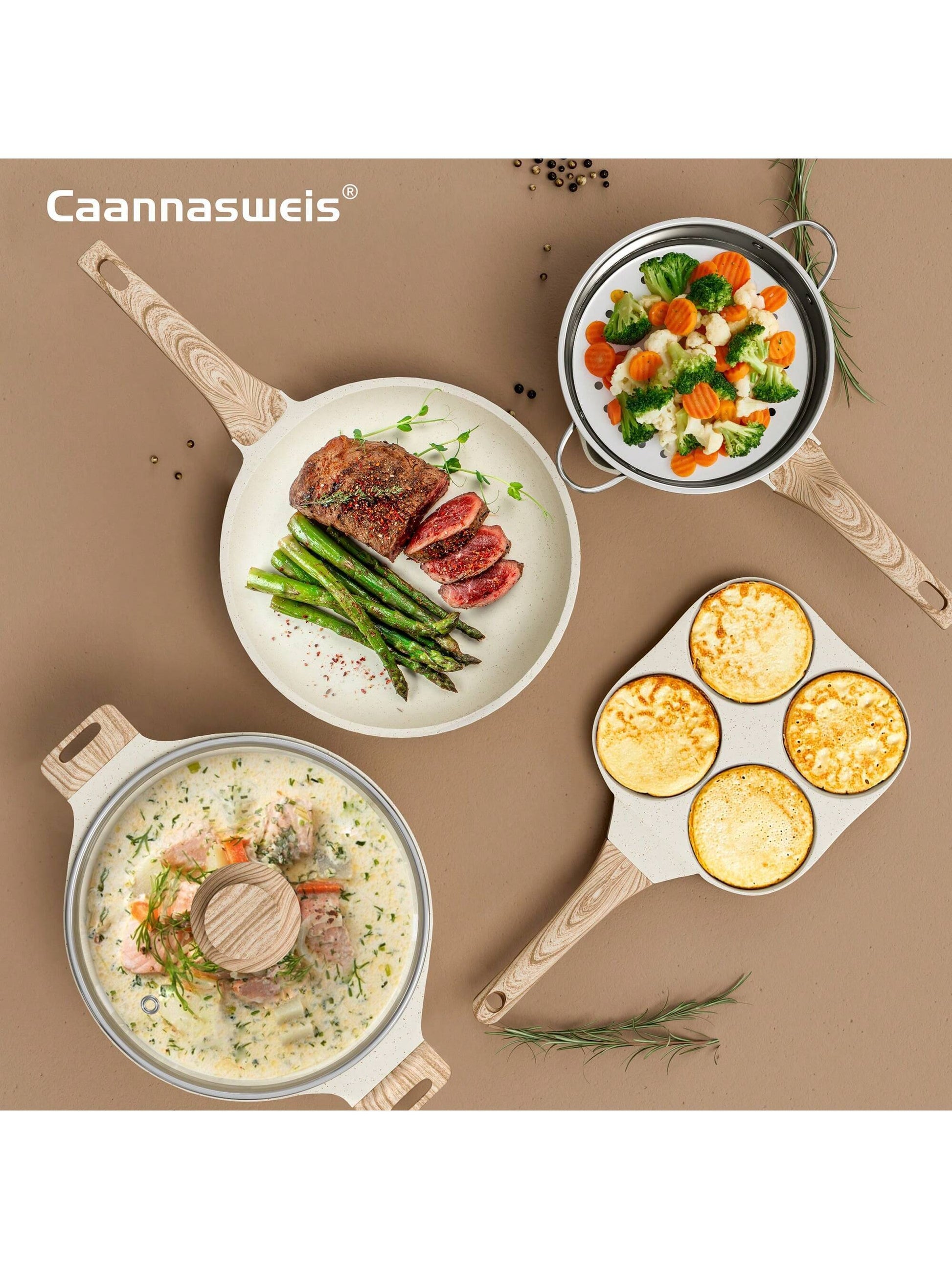 21 Pieces Pots and Pans Set, Nonstick Kitchen Cookware Sets, Granite Pots and Pans, Cooking Pans Pots Set