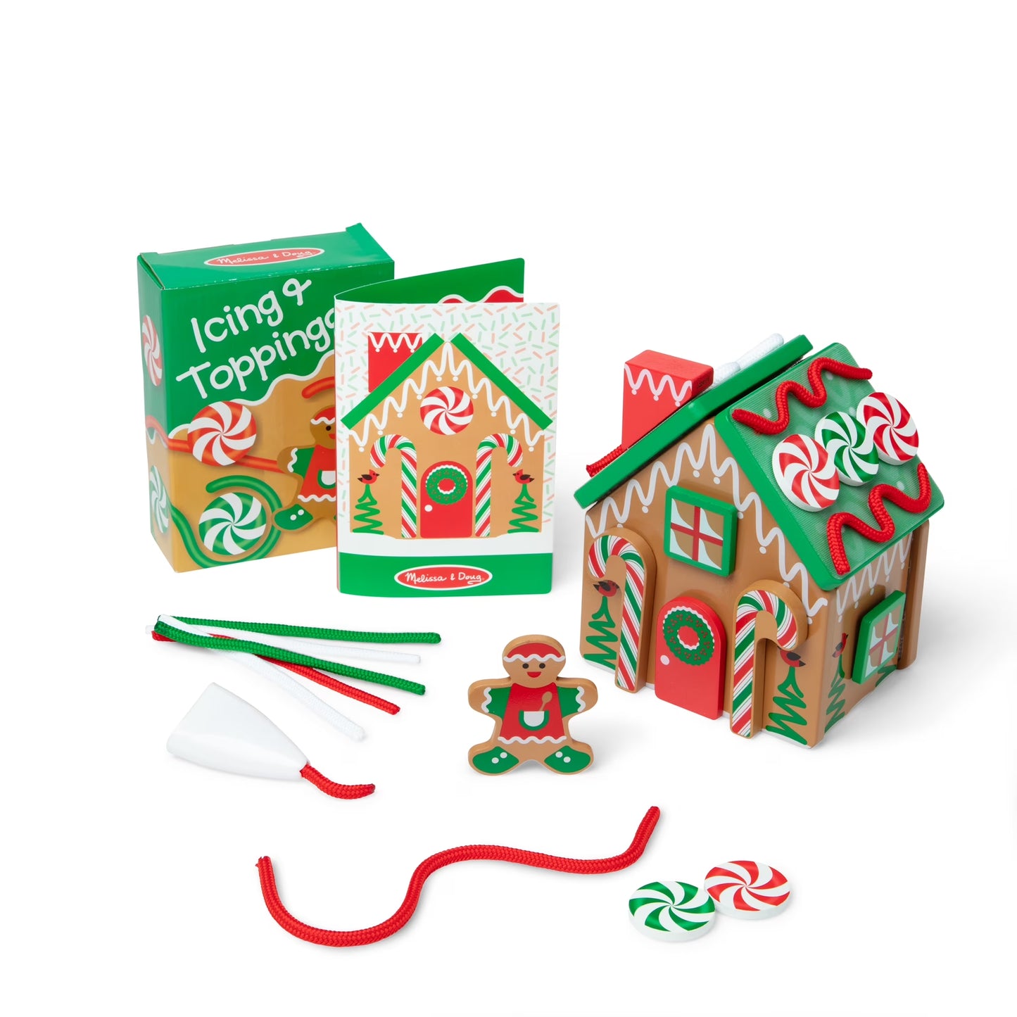 Wooden Gingerbread House Reusable, Mess-Free Play Set Activity for Boys and Girls - FSC Certified