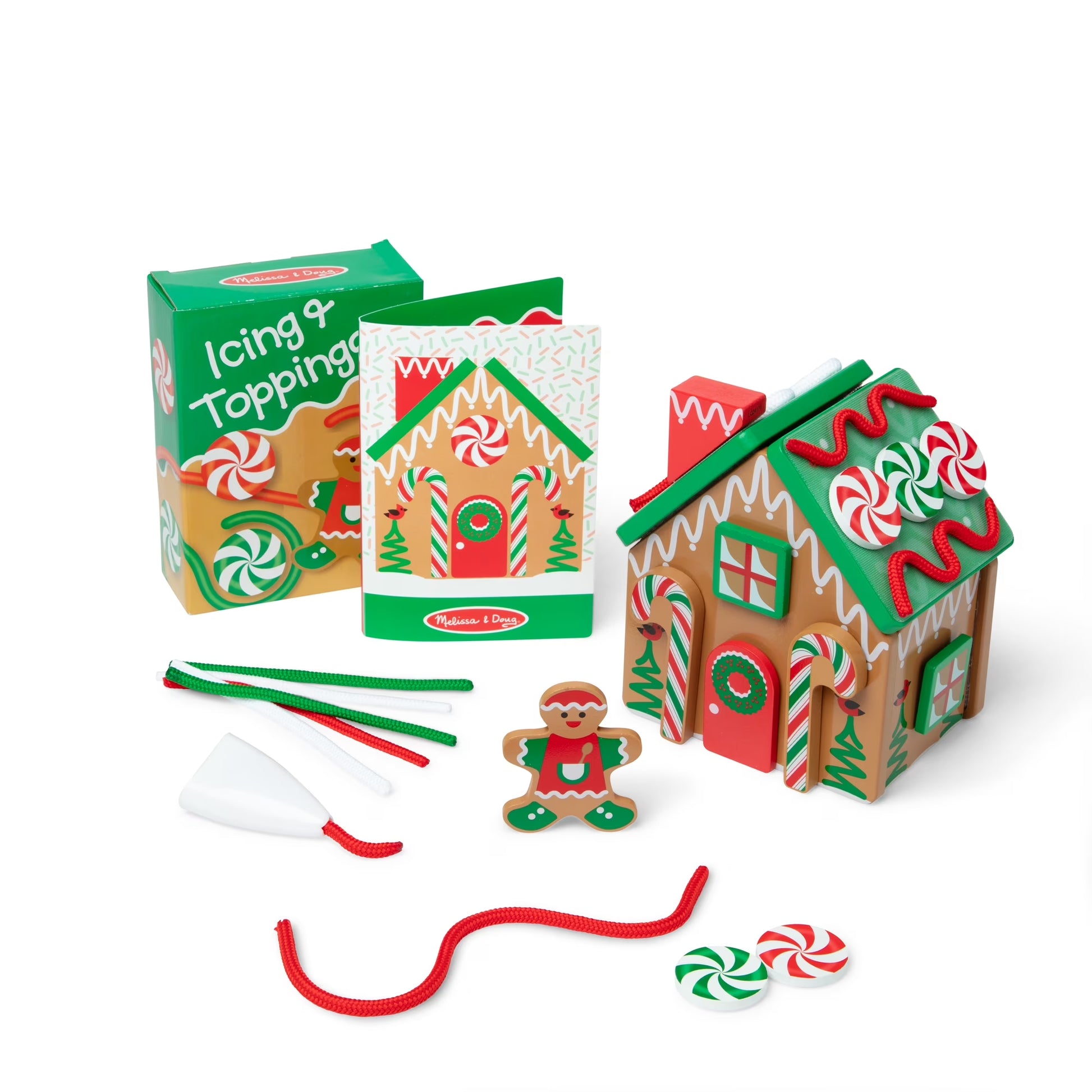 Wooden Gingerbread House Reusable, Mess-Free Play Set Activity for Boys and Girls - FSC Certified