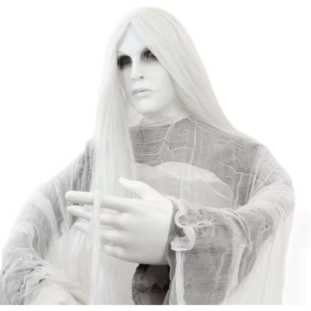 5.6 Ft. Rising Ghost Woman by Tekky, Sound Activated Halloween Animatronic