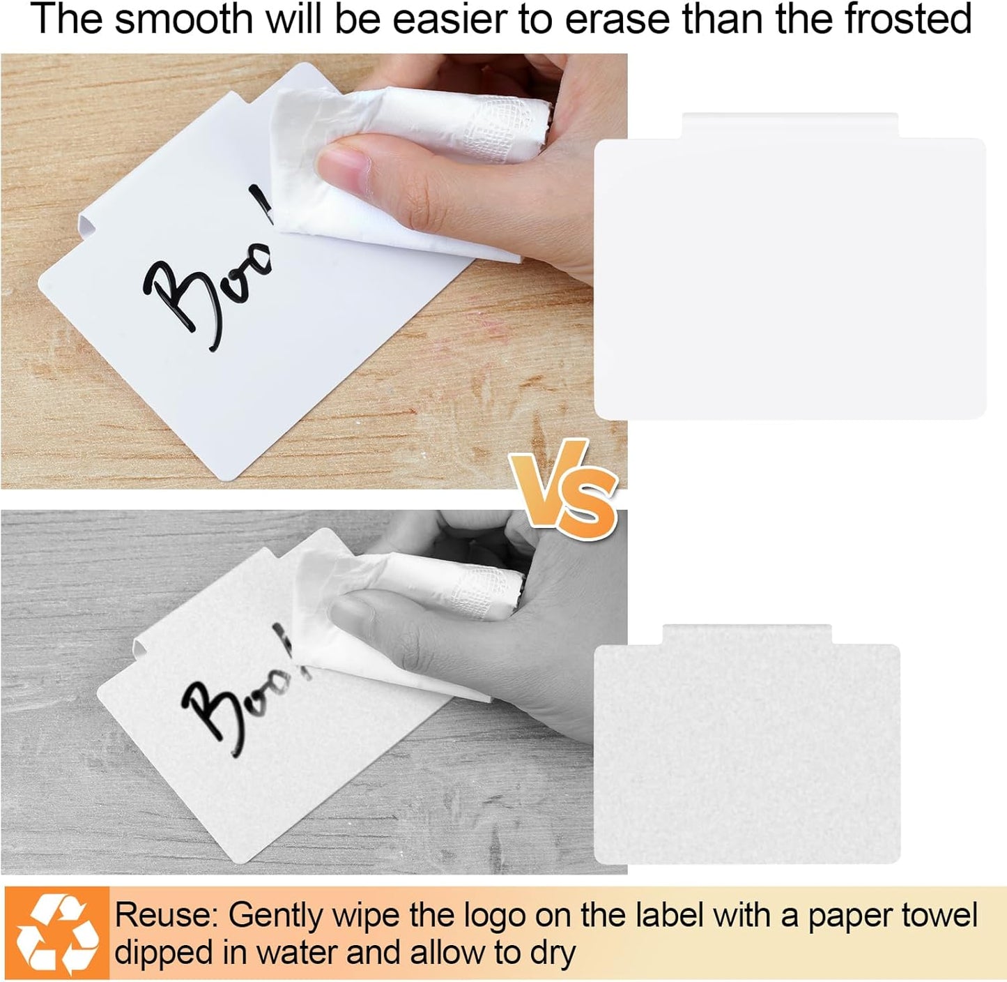 12Pcs White Basket Labels, 3.5X2.7 Clip on PVC Labels with Pen for Storage Bins, Removable Label Holders, Regular