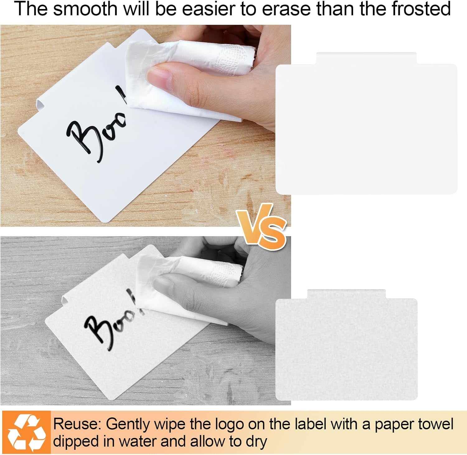 12Pcs White Basket Labels, 3.5X2.7 Clip on PVC Labels with Pen for Storage Bins, Removable Label Holders, Regular