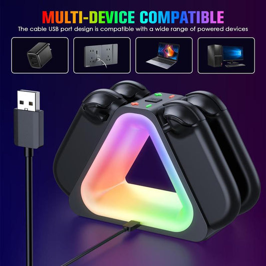 【Back to School】Jorrep Charging Dock for Switch 2,Switch 2 Joycons Dock for 4 Joycon,Joycons Charger Stand Station with LED Indication and USB Type-C Charger Cable Console Portable Controllers Lights Plug Hbs-2801