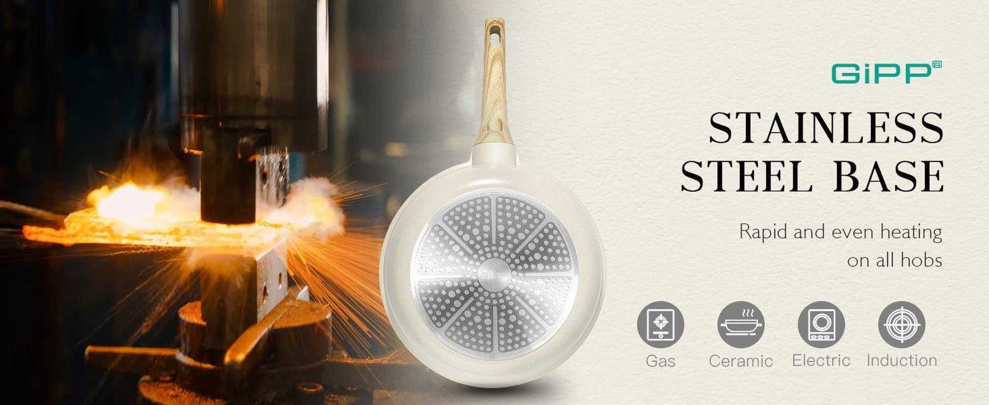 Gipp 10Pcs Nonstick White Granite Pots and Pans Set, Pfos-Free