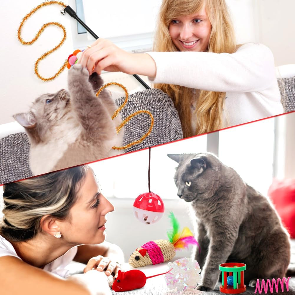 Cat Advent Calendar 2025, 24 Days Christmas Countdown Calendar with Assorted Interactive Cat Toys for Indoor Kitten Cats Pet Surprise Xmas Gifts for Cat Lovers Women