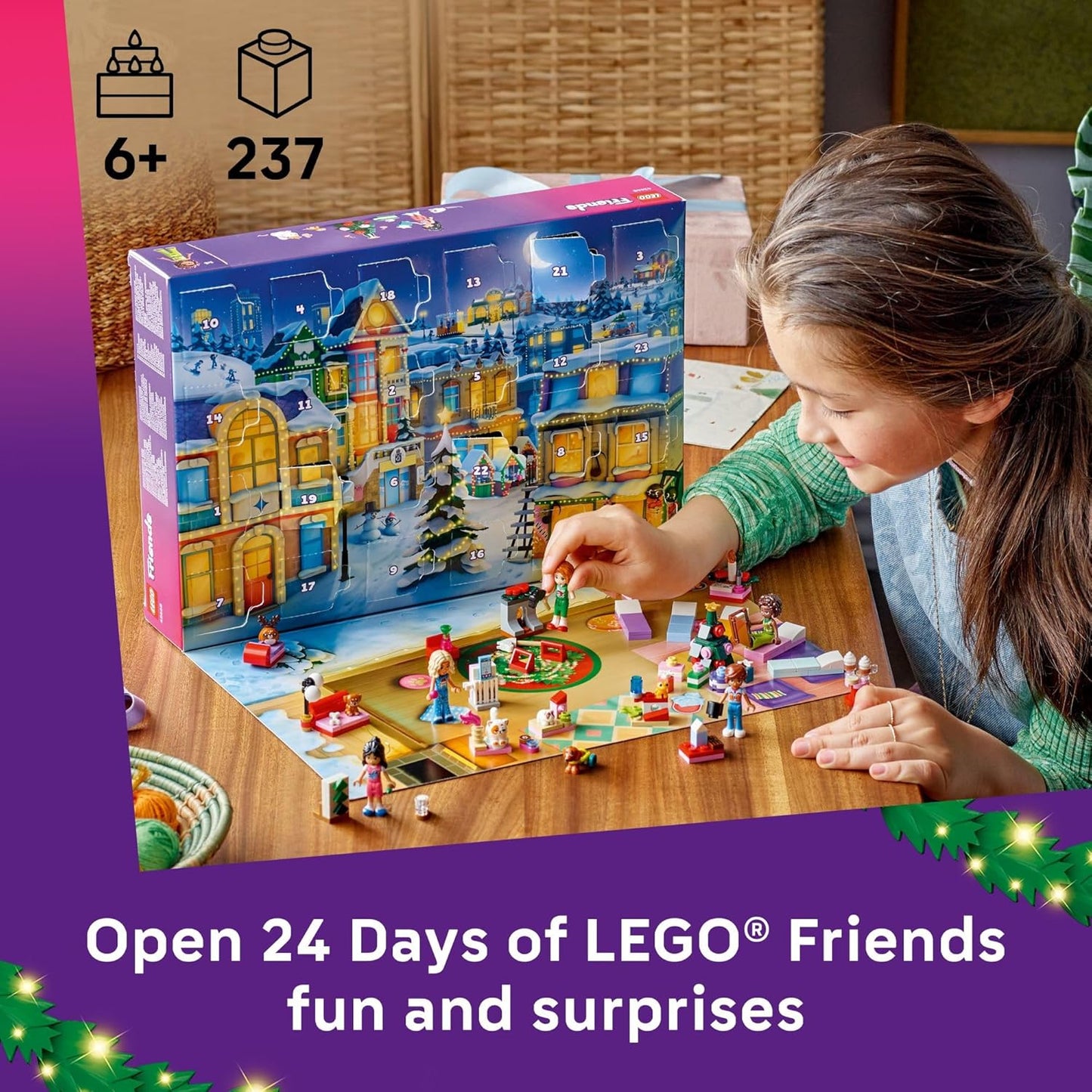 Friends Advent Calendar 2025 Building Toy - Holiday Countdown Set for Girls & Boys, Ages 6+ - 24 Buildable Surprises, 5 Minidolls & 5 Pets - Kids Gift Idea for Christmas - 42668