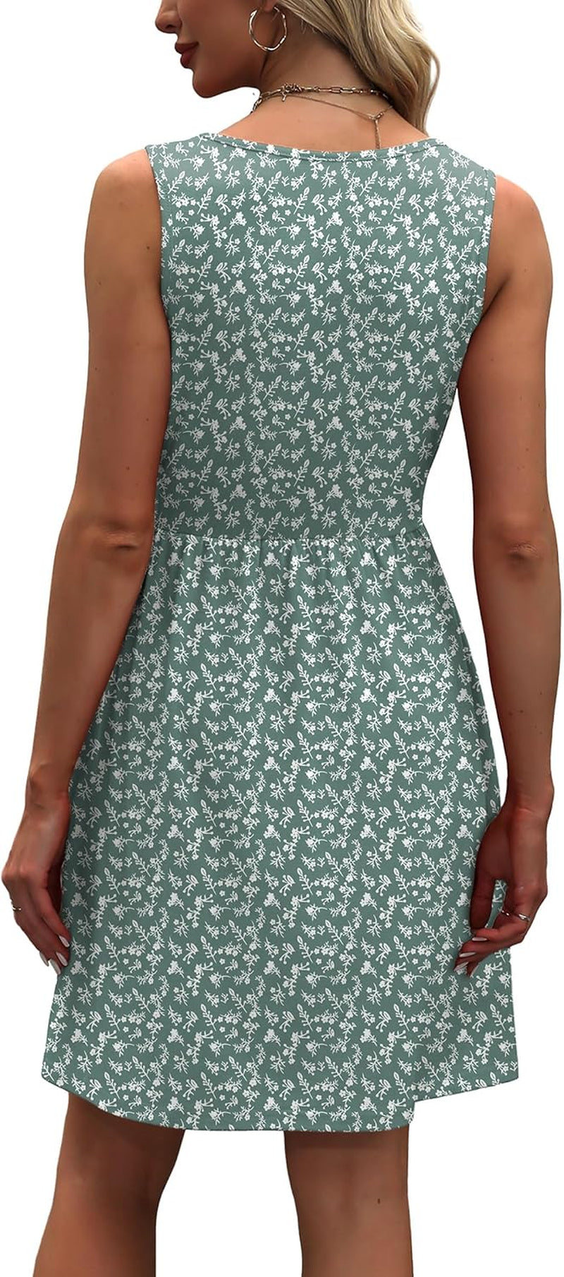 Women'S Summer Dress 2026 A-Line Sleeveless Casual Sundress with Pockets Floral/Solid