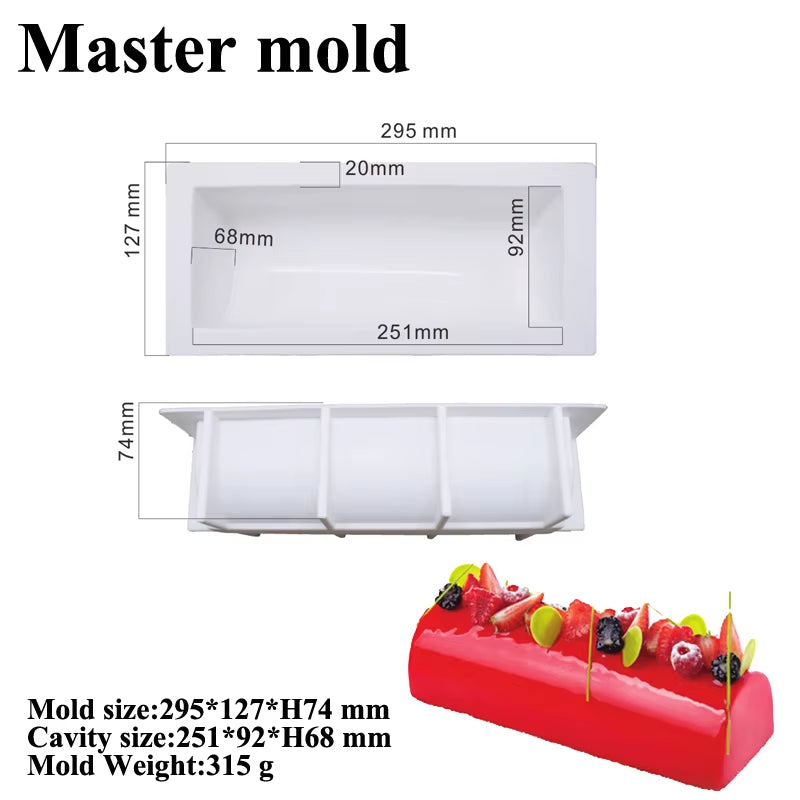 Christmas Long Strip Mousse Cake Moulds Food Grade Silicone Cake Molds French Mousse Mould Party Pastry Tray Kitchen Bakeware