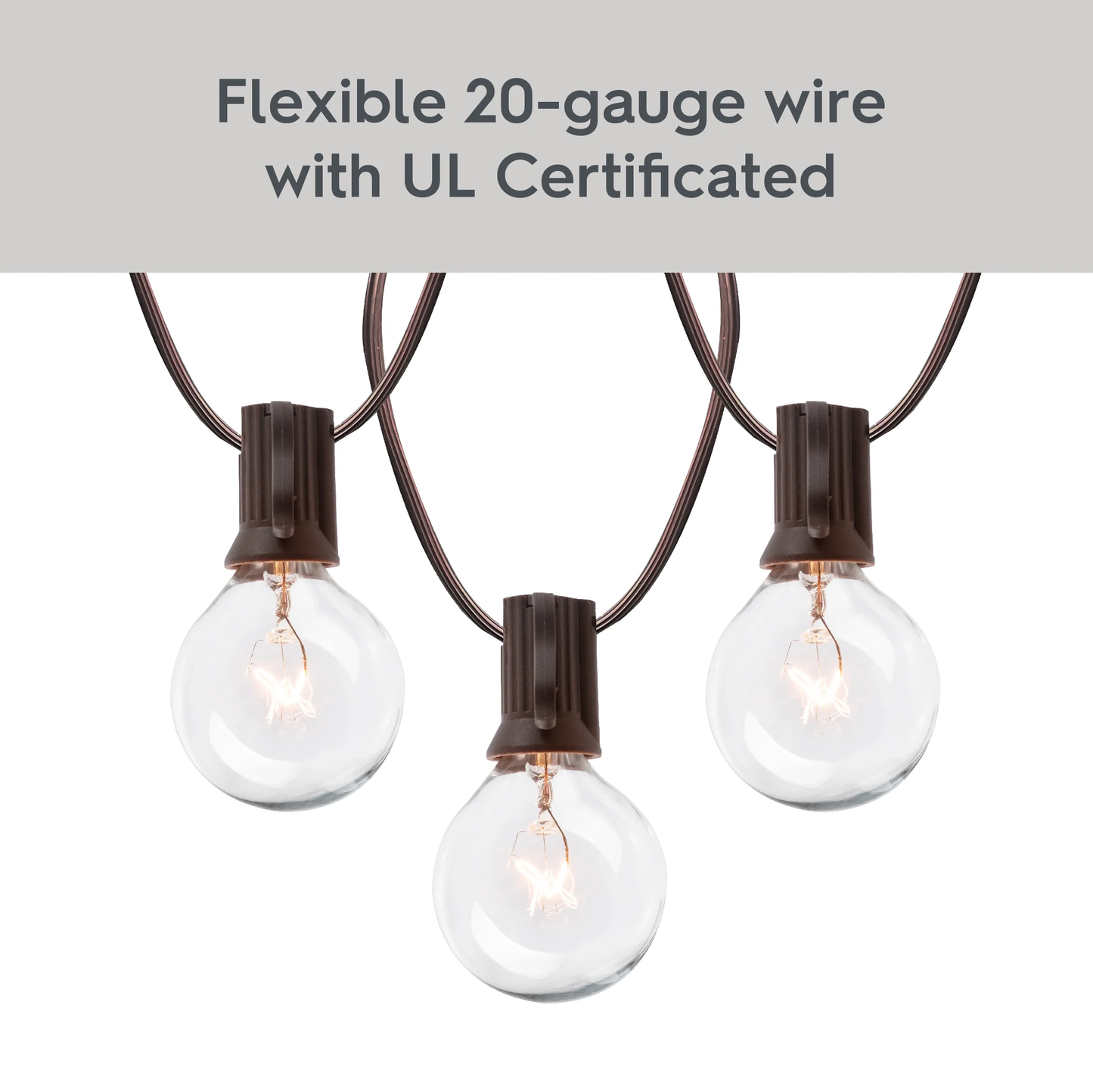 20-Count G40 Clear Glass Globe Outdoor Patio String Lights